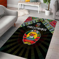 Mozambique Roots Area Rug African Map in Fingerprint and Tribal Colors