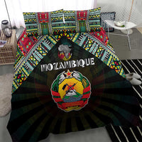 Mozambique Roots Bedding Set African Map in Fingerprint and Tribal Colors