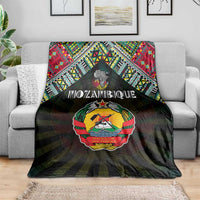Mozambique Roots Blanket African Map in Fingerprint and Tribal Colors