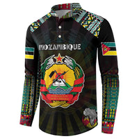 Personalized Mozambique Roots Button Sweatshirt African Map in Fingerprint and Tribal Colors