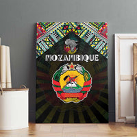 Mozambique Roots Canvas Wall Art African Map in Fingerprint and Tribal Colors