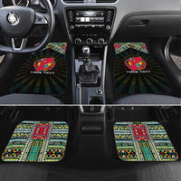 Mozambique Roots Car Mats African Map in Fingerprint and Tribal Colors