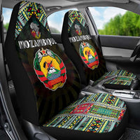 Mozambique Roots Car Seat Cover African Map in Fingerprint and Tribal Colors