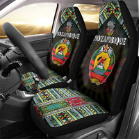 Mozambique Roots Car Seat Cover African Map in Fingerprint and Tribal Colors
