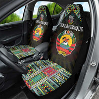Mozambique Roots Car Seat Cover African Map in Fingerprint and Tribal Colors