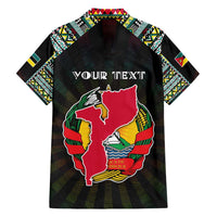 Personalized Mozambique Roots Hawaiian Shirt African Map in Fingerprint and Tribal Colors