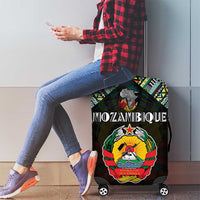 Mozambique Roots Luggage Cover African Map in Fingerprint and Tribal Colors