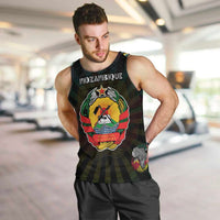 Personalized Mozambique Roots Men Tank Top African Map in Fingerprint and Tribal Colors