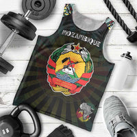 Personalized Mozambique Roots Men Tank Top African Map in Fingerprint and Tribal Colors