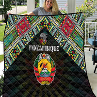 Mozambique Roots Quilt African Map in Fingerprint and Tribal Colors