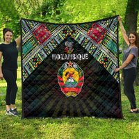 Mozambique Roots Quilt African Map in Fingerprint and Tribal Colors