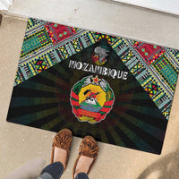 Mozambique Roots Rubber Doormat African Map in Fingerprint and Tribal Colors