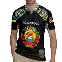 Personalized Mozambique Roots Rugby Jersey African Map in Fingerprint and Tribal Colors