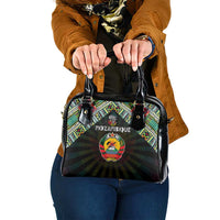 Mozambique Roots Shoulder Handbag African Map in Fingerprint and Tribal Colors