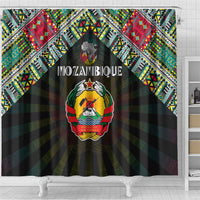 Mozambique Roots Shower Curtain African Map in Fingerprint and Tribal Colors