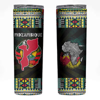 Mozambique Roots Skinny Tumbler African Map in Fingerprint and Tribal Colors