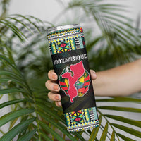 Mozambique Roots Skinny Tumbler African Map in Fingerprint and Tribal Colors