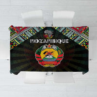 Mozambique Roots Tablecloth African Map in Fingerprint and Tribal Colors
