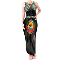 Personalized Mozambique Roots Tank Maxi Dress African Map in Fingerprint and Tribal Colors