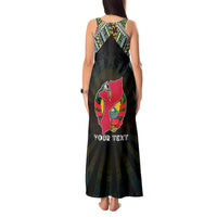 Personalized Mozambique Roots Tank Maxi Dress African Map in Fingerprint and Tribal Colors