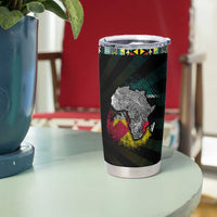 Mozambique Roots Tumbler Cup African Map in Fingerprint and Tribal Colors