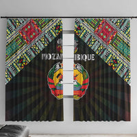 Mozambique Roots Window Curtain African Map in Fingerprint and Tribal Colors
