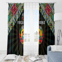 Mozambique Roots Window Curtain African Map in Fingerprint and Tribal Colors