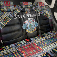 Seychelles Roots Back Car Seat Cover African Map in Fingerprint and Tribal Colors
