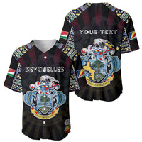 Personalized Seychelles Roots Baseball Jersey African Map in Fingerprint and Tribal Colors