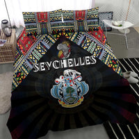 Seychelles Roots Bedding Set African Map in Fingerprint and Tribal Colors