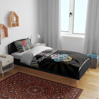 Seychelles Roots Bedding Set African Map in Fingerprint and Tribal Colors