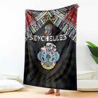 Seychelles Roots Blanket African Map in Fingerprint and Tribal Colors