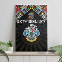 Seychelles Roots Canvas Wall Art African Map in Fingerprint and Tribal Colors