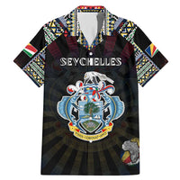 Personalized Seychelles Roots Family Matching Mermaid Dress and Hawaiian Shirt African Map in Fingerprint and Tribal Colors