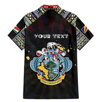 Personalized Seychelles Roots Family Matching Mermaid Dress and Hawaiian Shirt African Map in Fingerprint and Tribal Colors