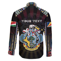 Personalized Seychelles Roots Family Matching Puletasi and Hawaiian Shirt African Map in Fingerprint and Tribal Colors