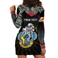 Personalized Seychelles Roots Hoodie Dress African Map in Fingerprint and Tribal Colors