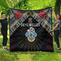 Seychelles Roots Quilt African Map in Fingerprint and Tribal Colors