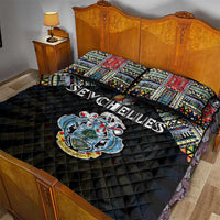 Seychelles Roots Quilt Bed Set African Map in Fingerprint and Tribal Colors