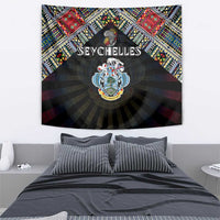 Seychelles Roots Tapestry African Map in Fingerprint and Tribal Colors