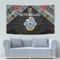 Seychelles Roots Tapestry African Map in Fingerprint and Tribal Colors