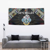 Seychelles Roots Tapestry African Map in Fingerprint and Tribal Colors