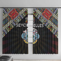 Seychelles Roots Window Curtain African Map in Fingerprint and Tribal Colors