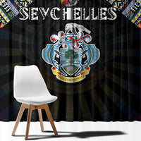 Seychelles Roots Window Curtain African Map in Fingerprint and Tribal Colors