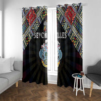 Seychelles Roots Window Curtain African Map in Fingerprint and Tribal Colors