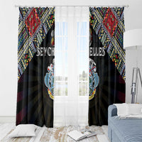 Seychelles Roots Window Curtain African Map in Fingerprint and Tribal Colors