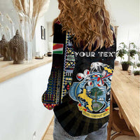 Personalized Seychelles Roots Women Casual Shirt African Map in Fingerprint and Tribal Colors