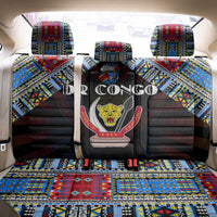 DR Congo Roots Back Car Seat Cover African Map in Fingerprint and Tribal Colors