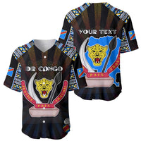 Personalized DR Congo Roots Baseball Jersey African Map in Fingerprint and Tribal Colors