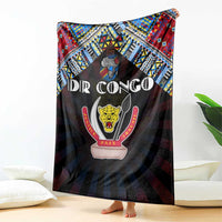 DR Congo Roots Blanket African Map in Fingerprint and Tribal Colors